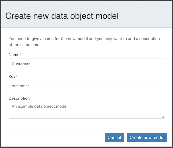 Create data object model
