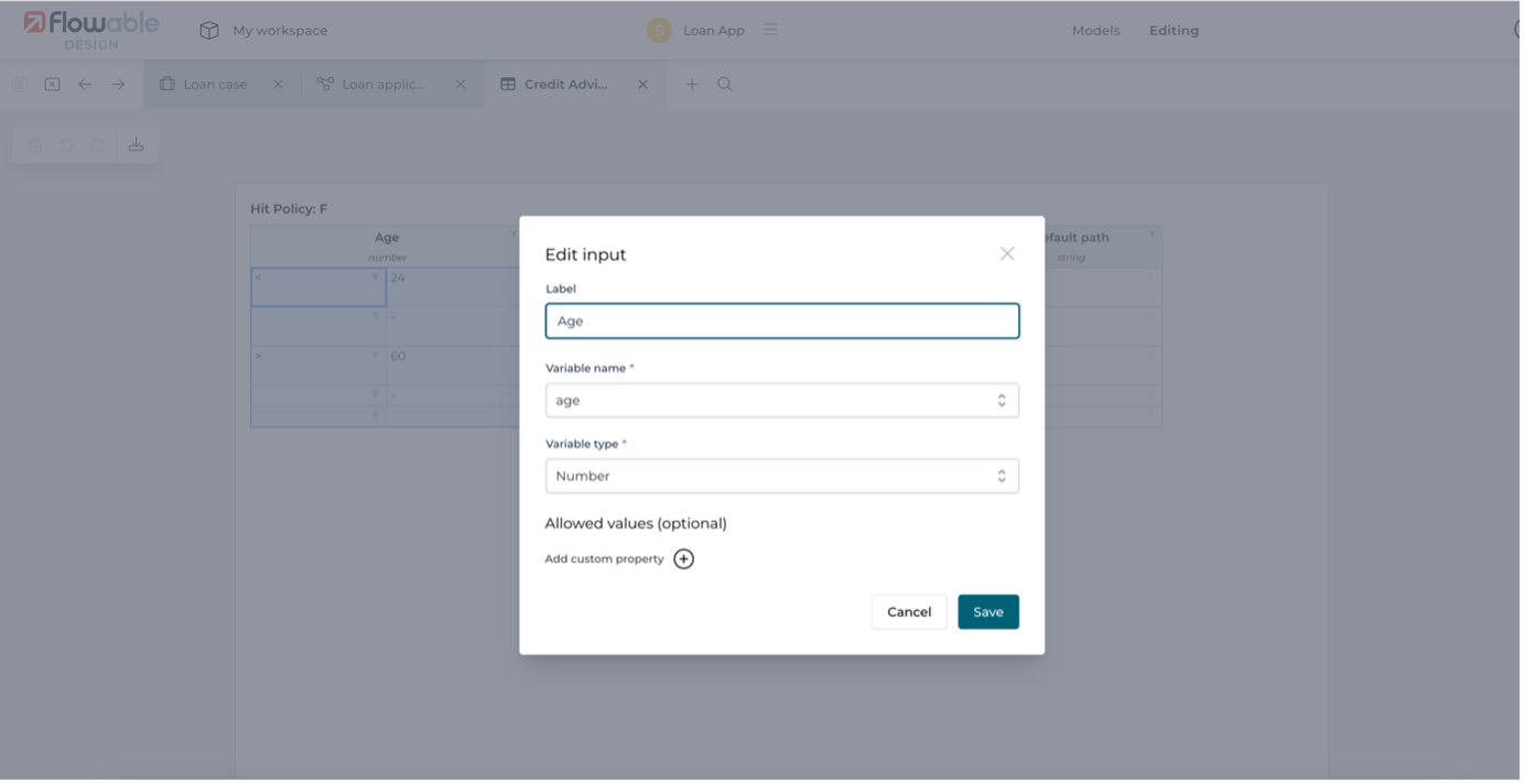Input details