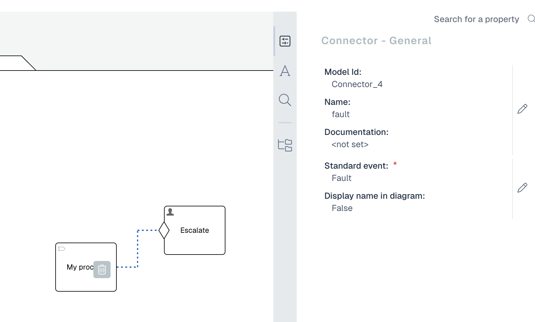 Catching a fault with a fault sentry in the CMMN editor