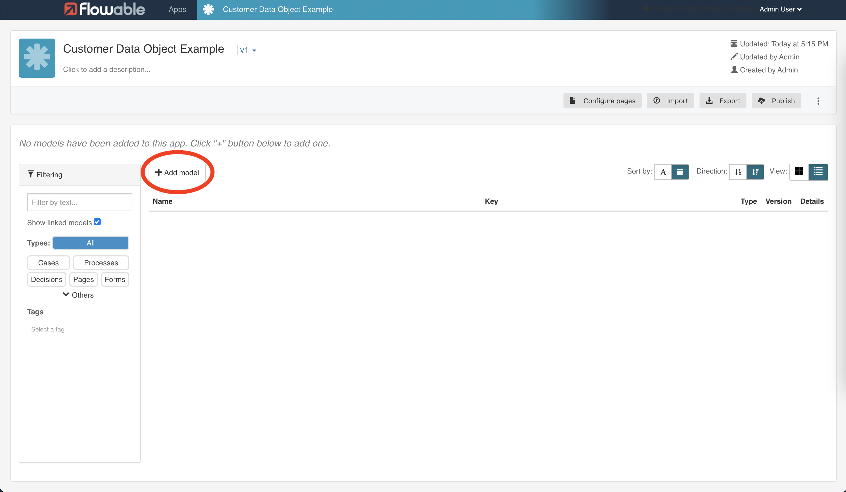 App model view