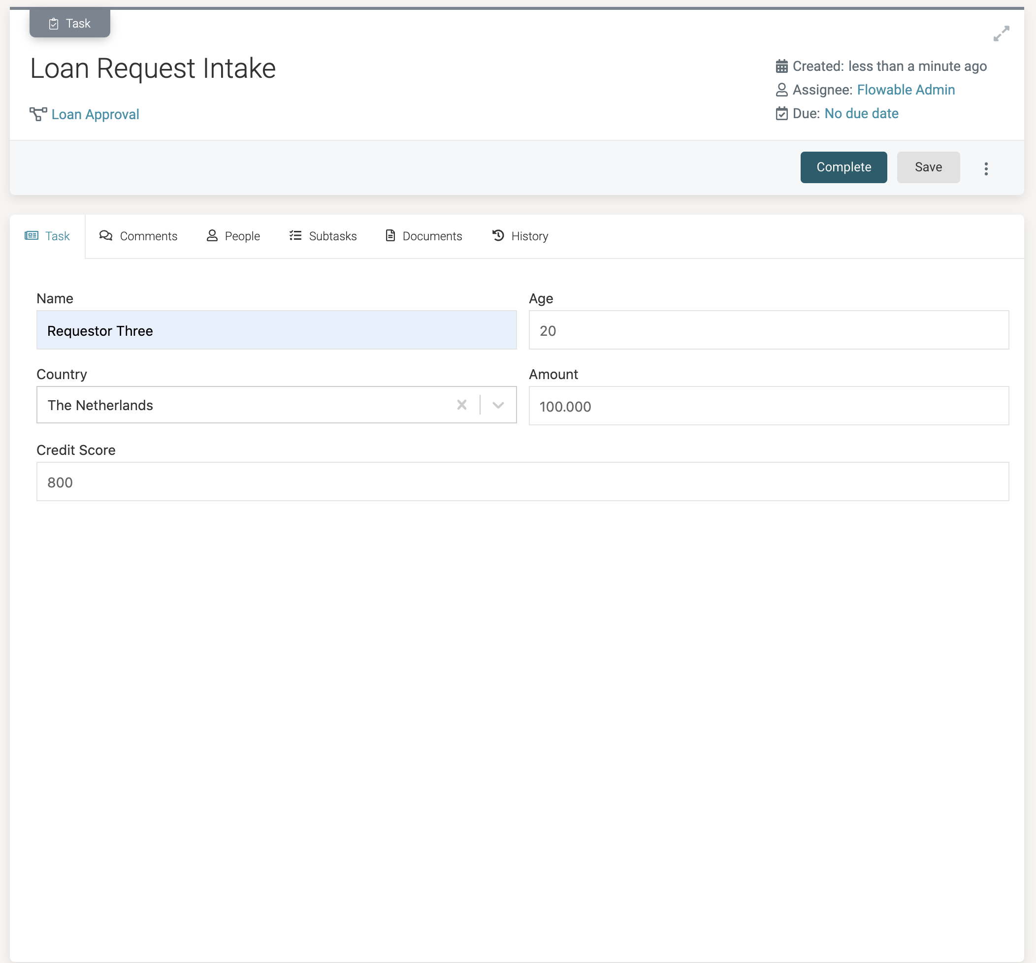input scenario 1