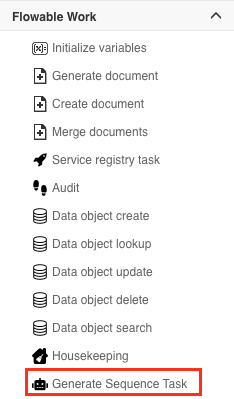 Generate Sequence Task in BPMN editor