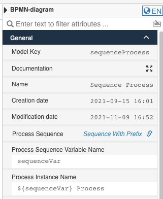 Process sequence configuration