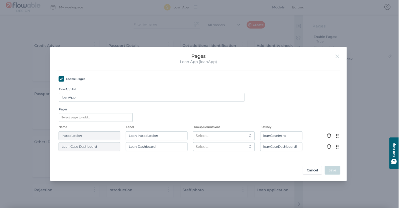 App pages