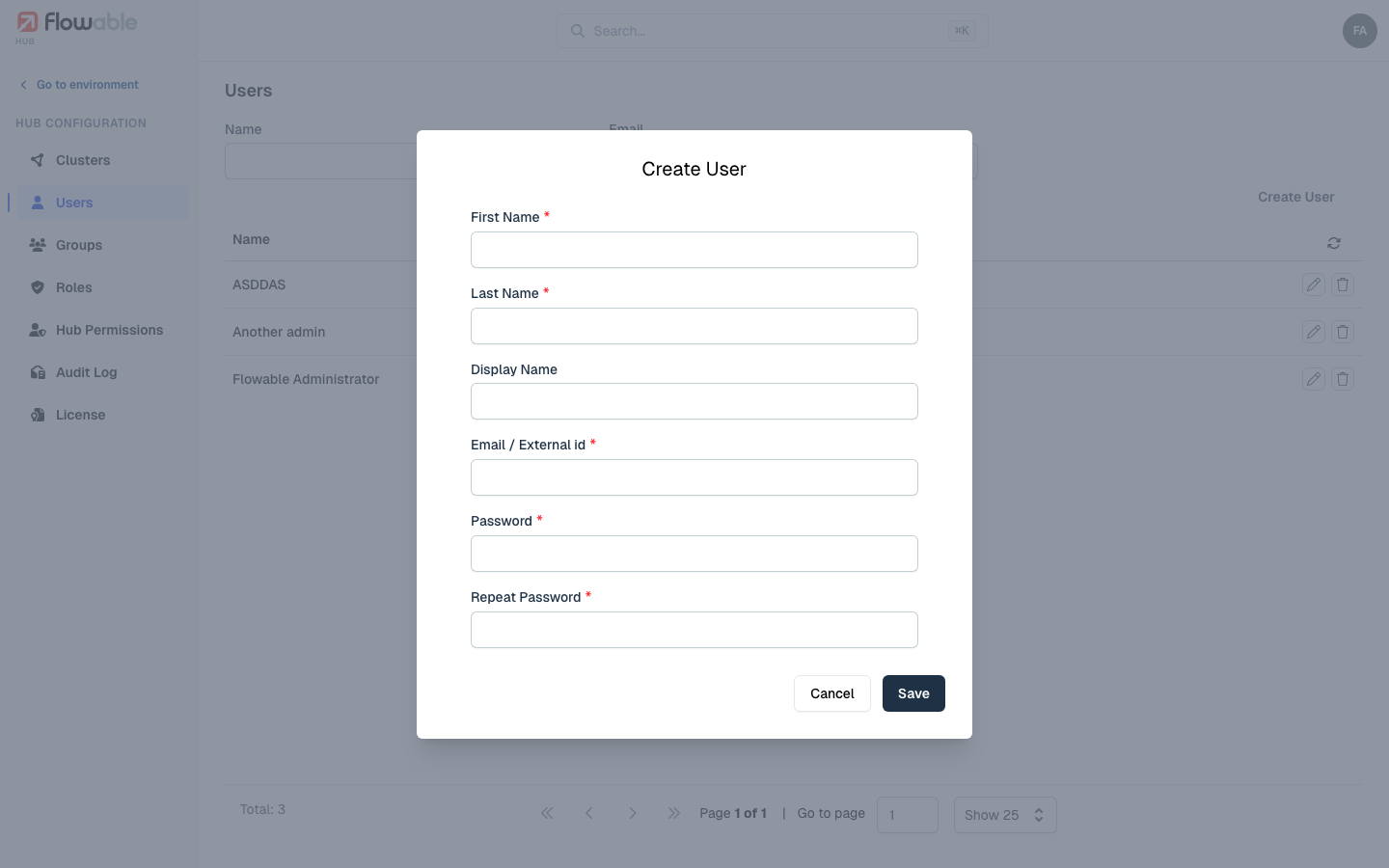 Creating a Hub user