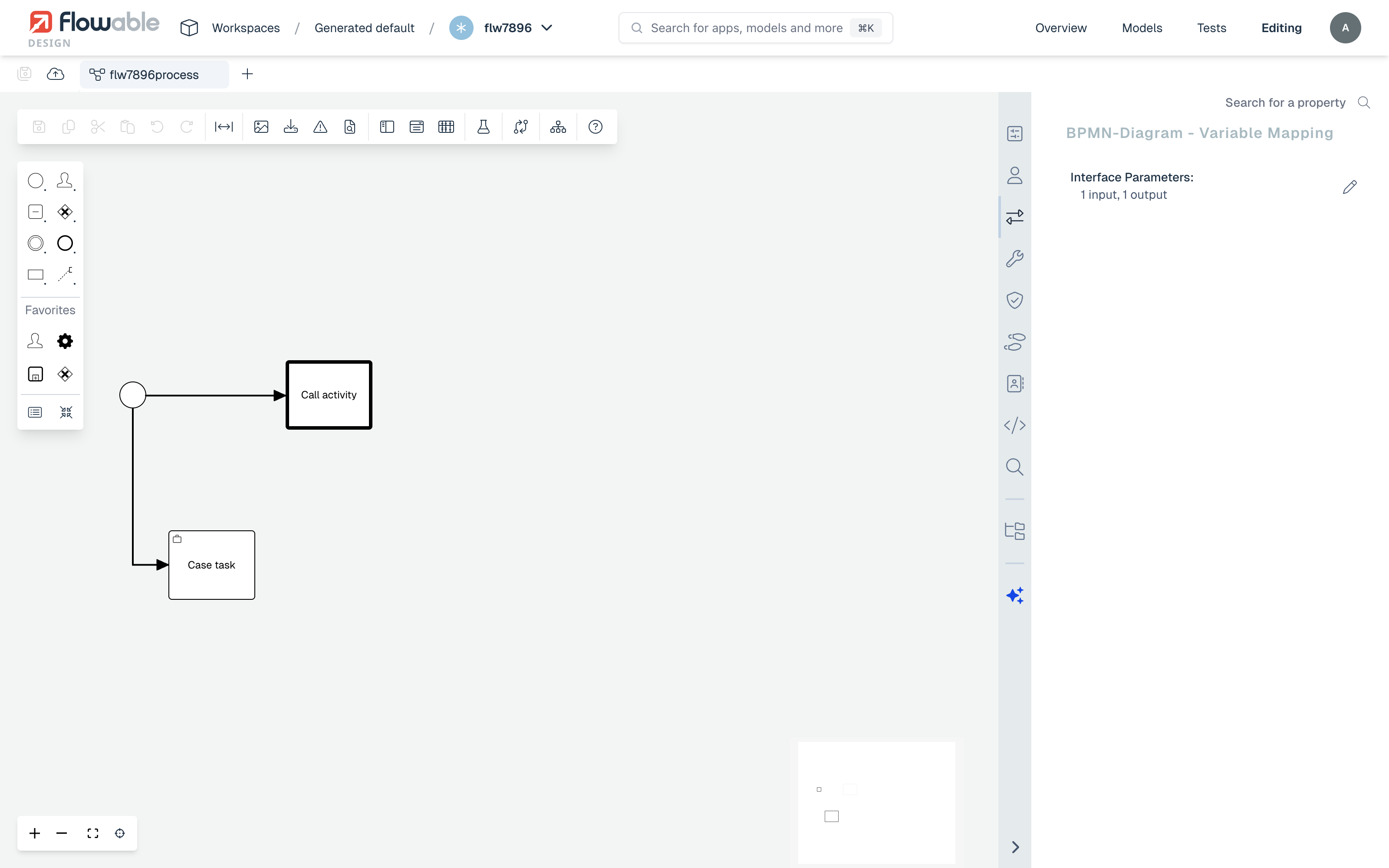 Interface Parameters on the BPMN diagram