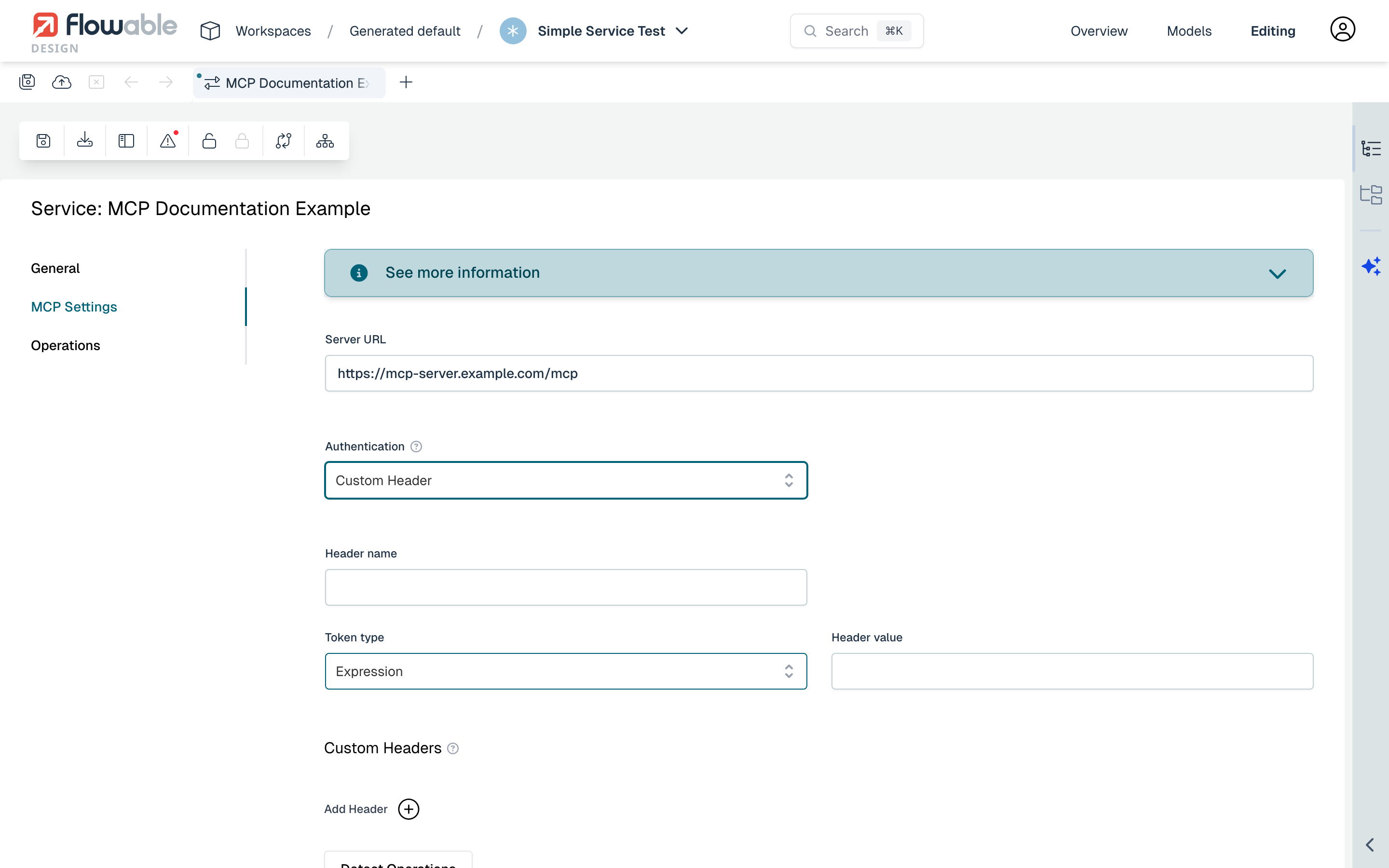MCP Custom Header Authentication