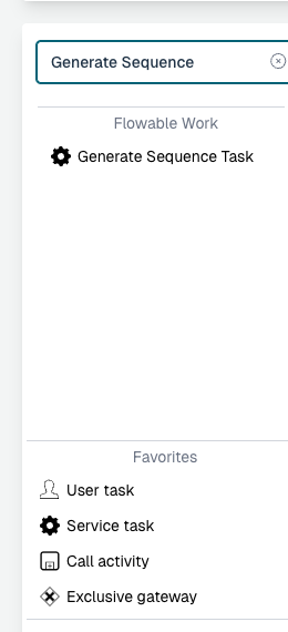 Generate Sequence Task in the Flowable Work palette section