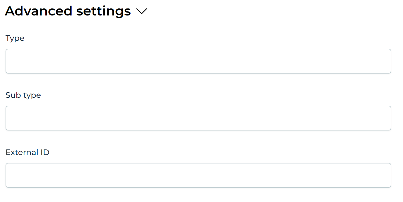 Advanced settings