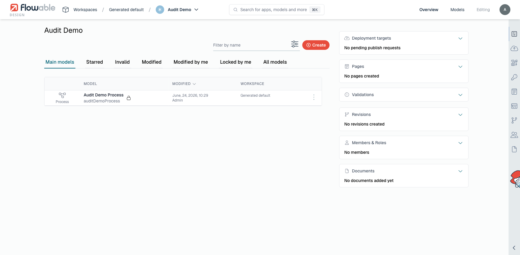 App Overview with deployment targets and revisions