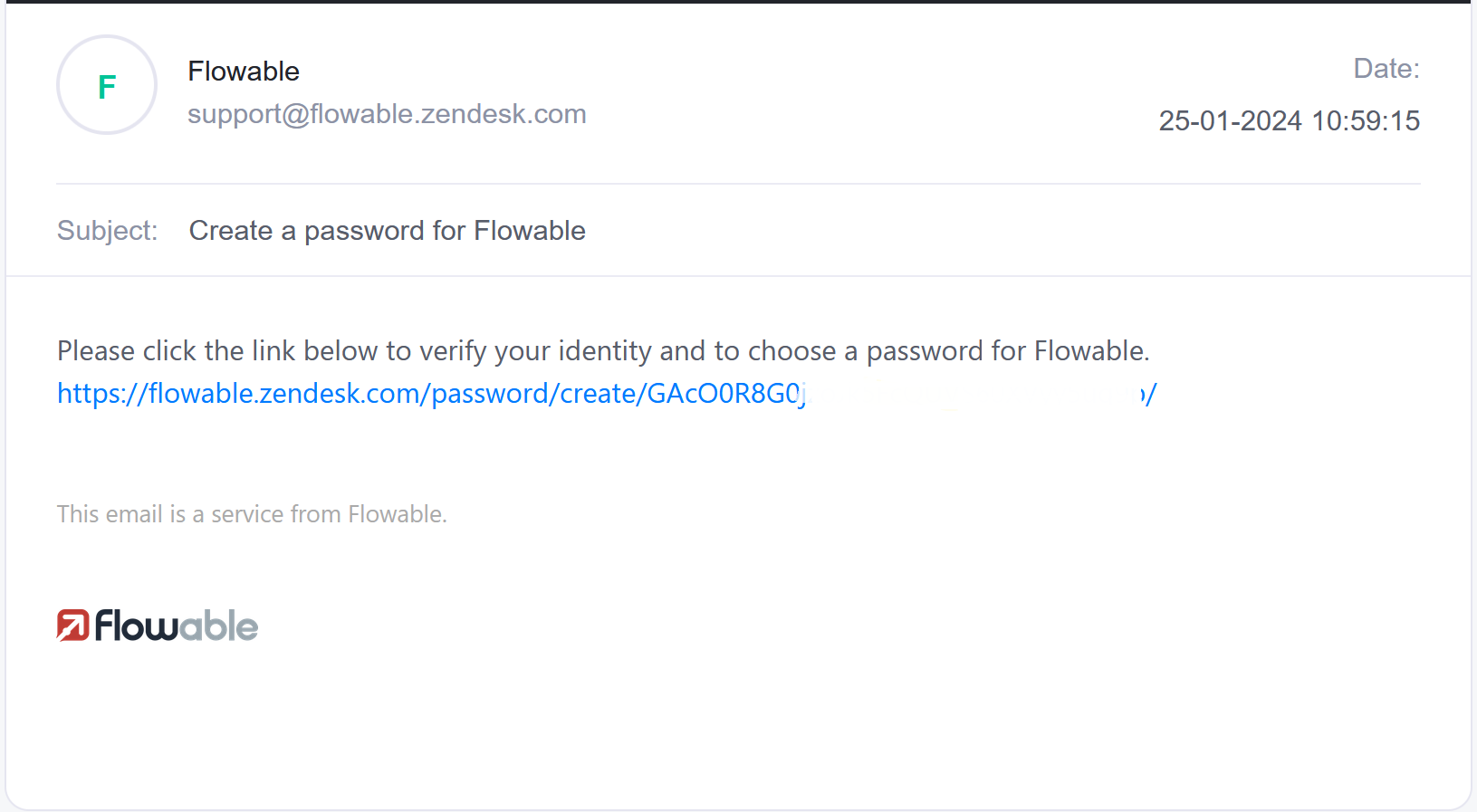 reset email