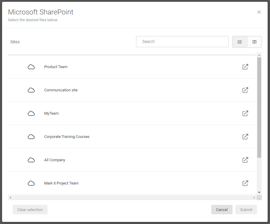 Sites overview
